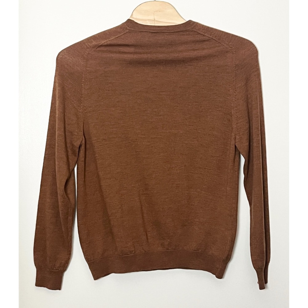 Merino Wool Crewneck Sweater Mens XXL Brown Merona Fine Italian - Picture 2 of 5